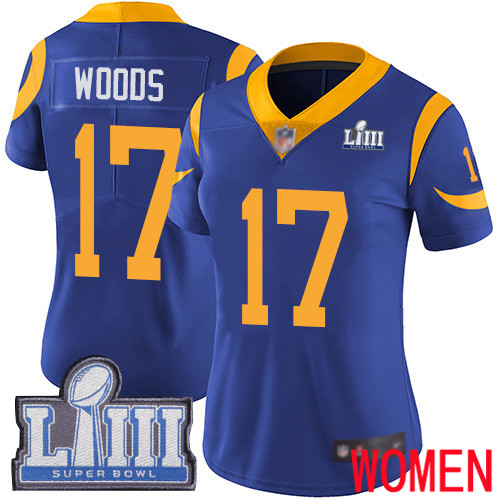 Los Angeles Rams Limited Royal Blue Women Robert Woods Alternate Jersey NFL Football #17 Super Bowl LIII Bound Vapor Untouchable